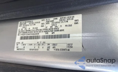 2015 Ford Transit T-150 from USA, damaged, VIN 1FMZK1ZMXFKB22936